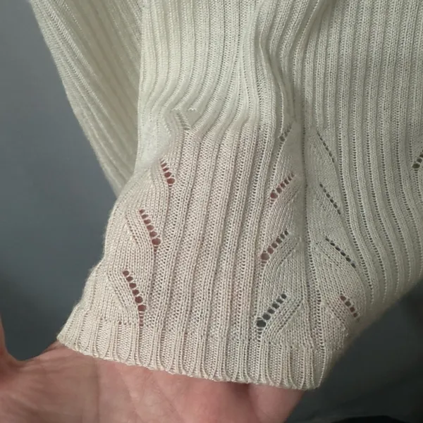 Vintage Italian Sweater short sleeve-Made Italy-Cream knit- Le Maglie di Giulia - Image 6