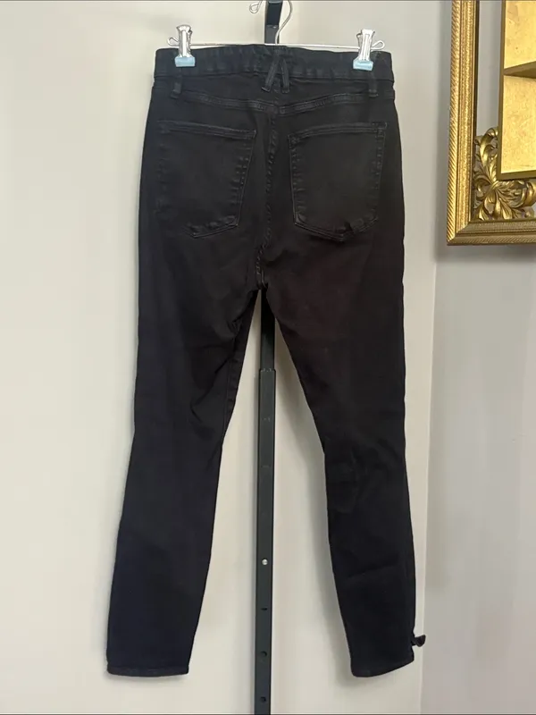 Good American Size 8 29 Good Waist Crop Black Denim Jeans - Image 2