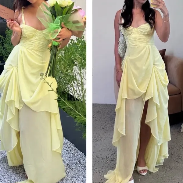 For Love & Lemons Formal Ball Gown June Demi Corseted Tiered Hi Low Princess - Image 5