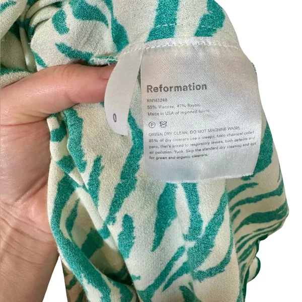 Reformation Lindsey Zebra Print Mini Slip Dress - Image 7