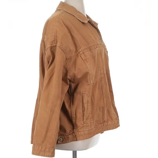 Free People $128 We The Free Opal Swing Denim Jacket Rust Brown/Orange XL - Image 3