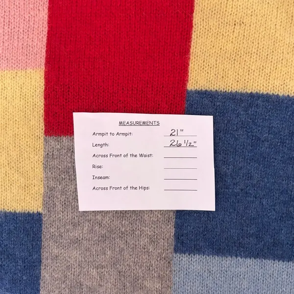 Vintage EVERETT HOLZAPFEL Nashville 100% Wool Colorblock Sweater Knitwear Large - Image 13