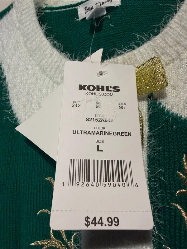 Born Famous NWT Elf Christmas Sweater Dress Jingle Bells Office Party Size L - Image 6