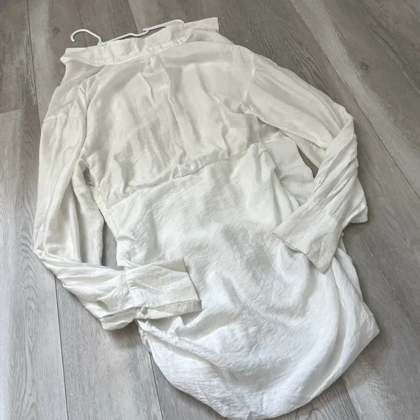 House of CB Dress carys open mini shirt womens White (large) preppy sexy resort - Image 5