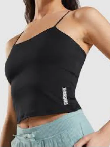 Gymshark Pause Black Slim Spaghetti-Strap Camisole - Image 5