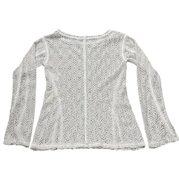Free People On the Road Twisted Lace Top in White Size Medium New - Image 3