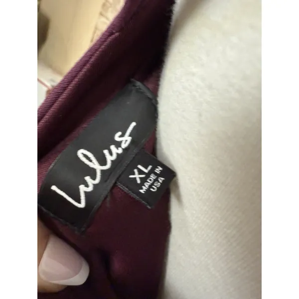 Lulus Womens Plum Believe In‎ Love Skater Open Strappy Back Dress Mini sz XL - Image 5