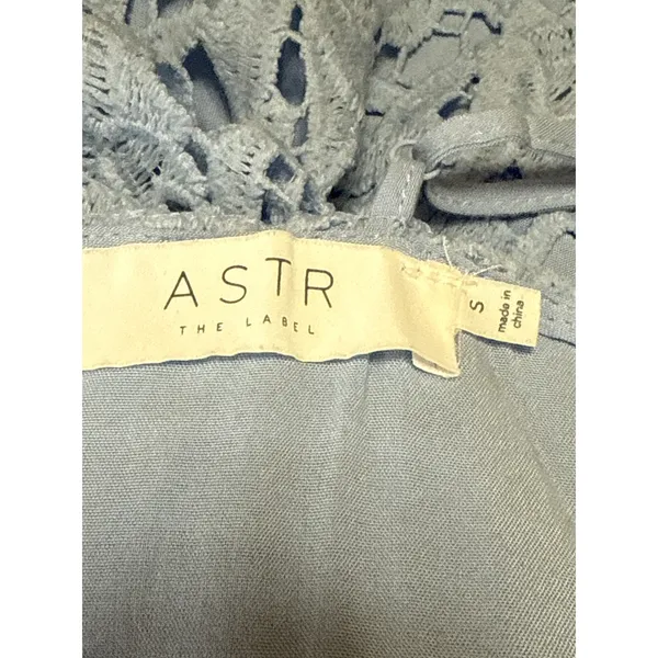 ASTR The Label Illusion Women's Blue Lace Midi Cami Tank Flare A-Line Dress Sz S - Image 4