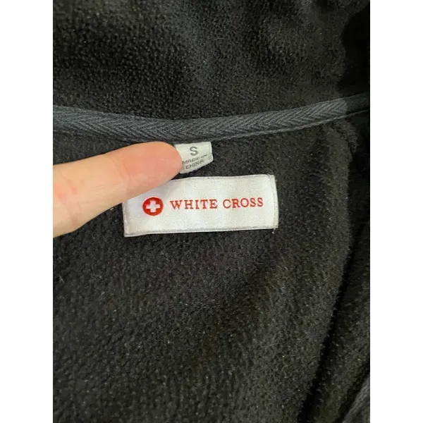 White Cross full zip black fleece jacket‎ sz S - Image 2