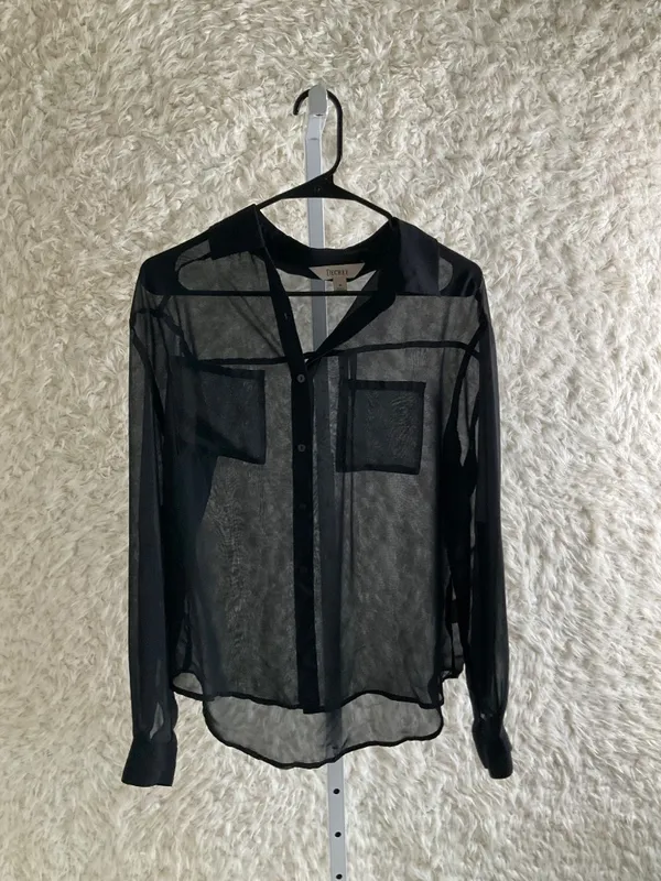 DECREE WOMEN'S LONG-SLEEVE BLACK BUTTON UP SHIRT~SIZE MEDIUM - Image 6