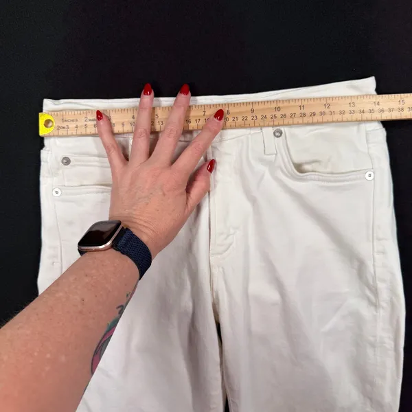 Agolde 27 Toni Slim Straight Jeans White Stretch Denim A133-1085 Minimalist - Image 11