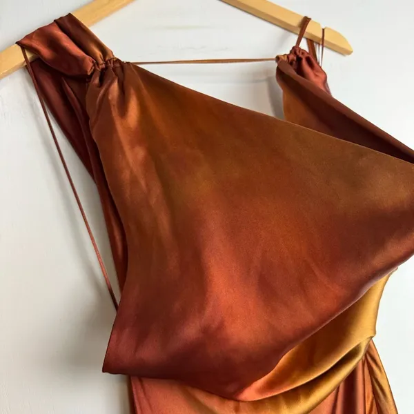 NWT ZARA Drape Satin Midi Dress Sz XS - Image 6
