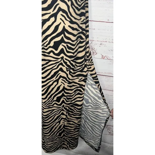 New Zebra Print Cut Out Maxi Dress Women's XL - Image 4