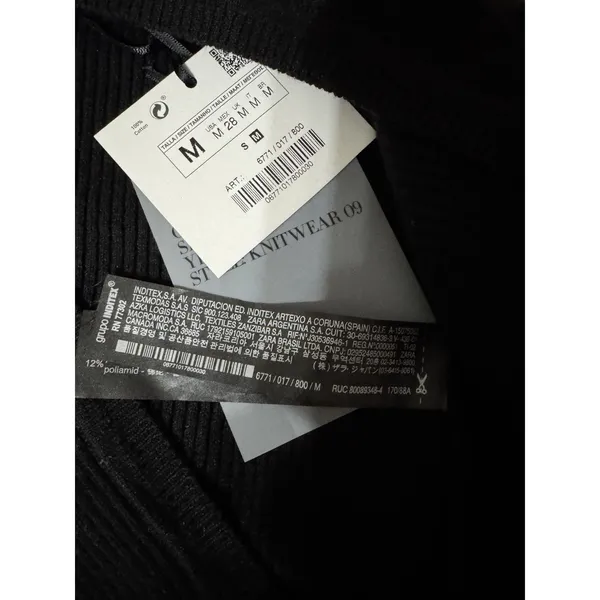 NWT Zara front‎ tie cropped Knit sweater w tie -M - Image 4