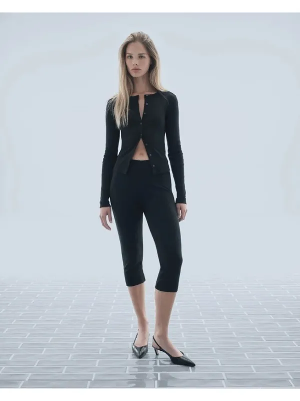 Everlane The Dream Capri in Black XXSmall New Womens Cropped Pants - Image 12
