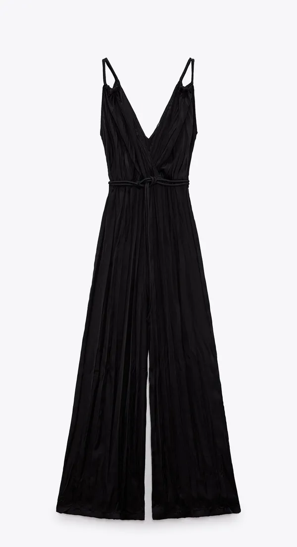 ZARA nwt satin effect pleated jumpsuit romper - Image 4