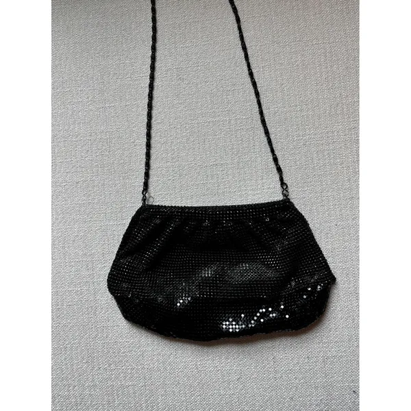 Lulu Townsend Metal Mesh Crossbody Bag Small Black Evening Clutch‎ Glam - Image 2