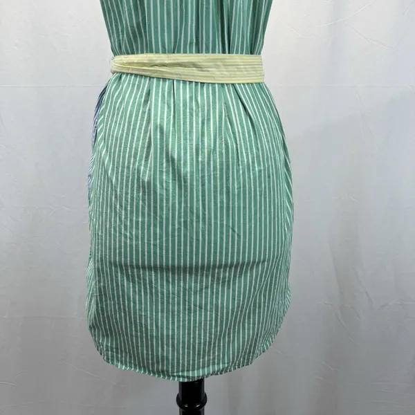 J.Crew Color Block Stripe Shirt Dress 4 S Sleeveless Pockets Belt Preppy Coastal - Image 9