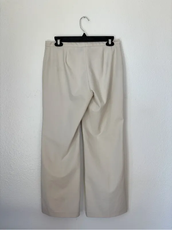 Express Y2K Off White Cream Wide-Leg Pants - Image 5