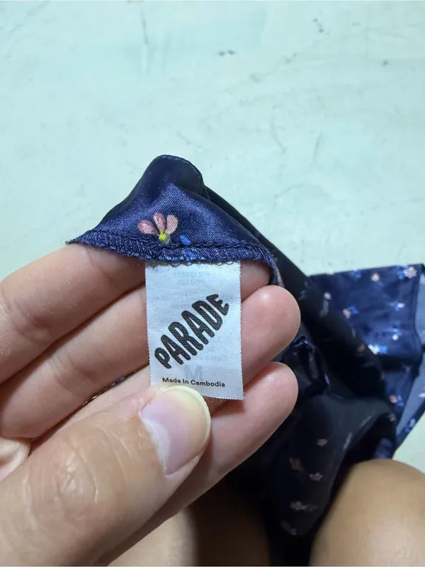 Parade Navy Floral Satin Cami pajama Top medium - Image 6