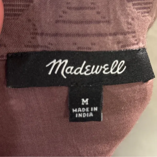 Madewell Floral Quilted Puff Sleeve Mini Dress Fig Size M - Image 10
