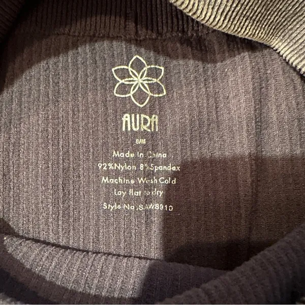 Aura Purple Gray Ribbed High Rise‎ Activewear Biker Shorts Sz S/M NEW - Image 4