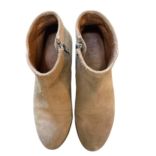Frye Womens Booties Size 6 Tan Leather Side Zip Boots - Image 11