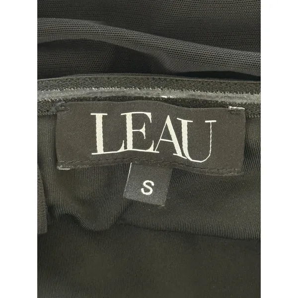 Leau Caro Corset Mini Dress Size Small‎ Black Strapless Ruched Bodycon Mesh - Image 5