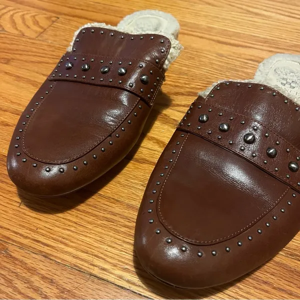 Vince Camuto Leather Studded Mules - Alvintal Size 10 - Image 7