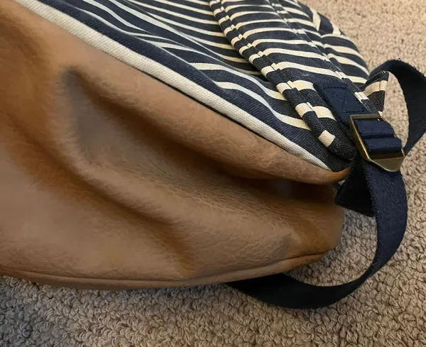 Stripped vintage back pack Blue - Image 4