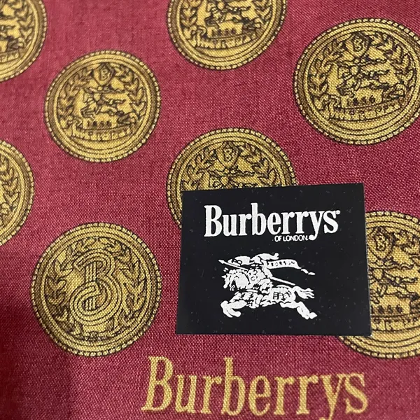Burberry Burgundy and Gold Patterned Handkerchief - Image 2