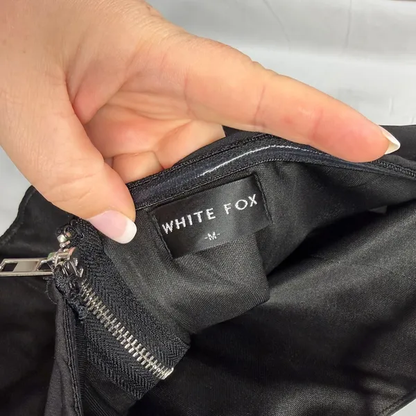 White Fox Women's Black Strapless‎ Patience Cropped Corset Sz Medium - Image 7