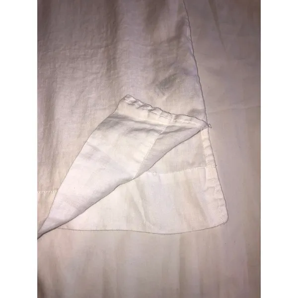 Linen Peasant Top Size 1X White Tunic Long Sleeve Grommet Lace Up Neckline Plus - Image 4