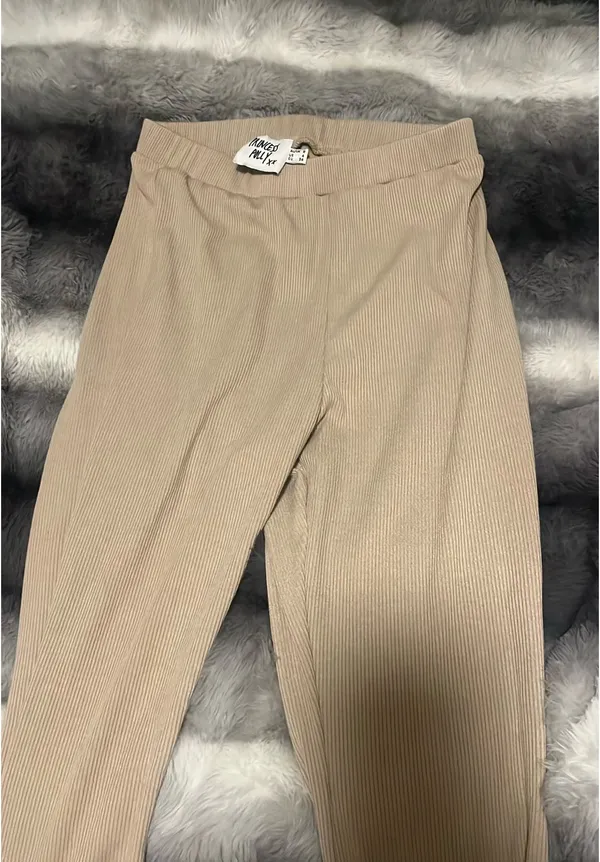 Princess Polly Rib Trousers Motel Obeli Cream - Image 4