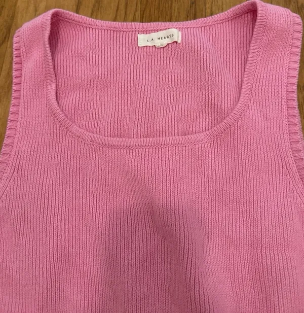 Brand New PacSun LA Hearts Knit Light Pink Crop Top Women’s Size Large - Image 4