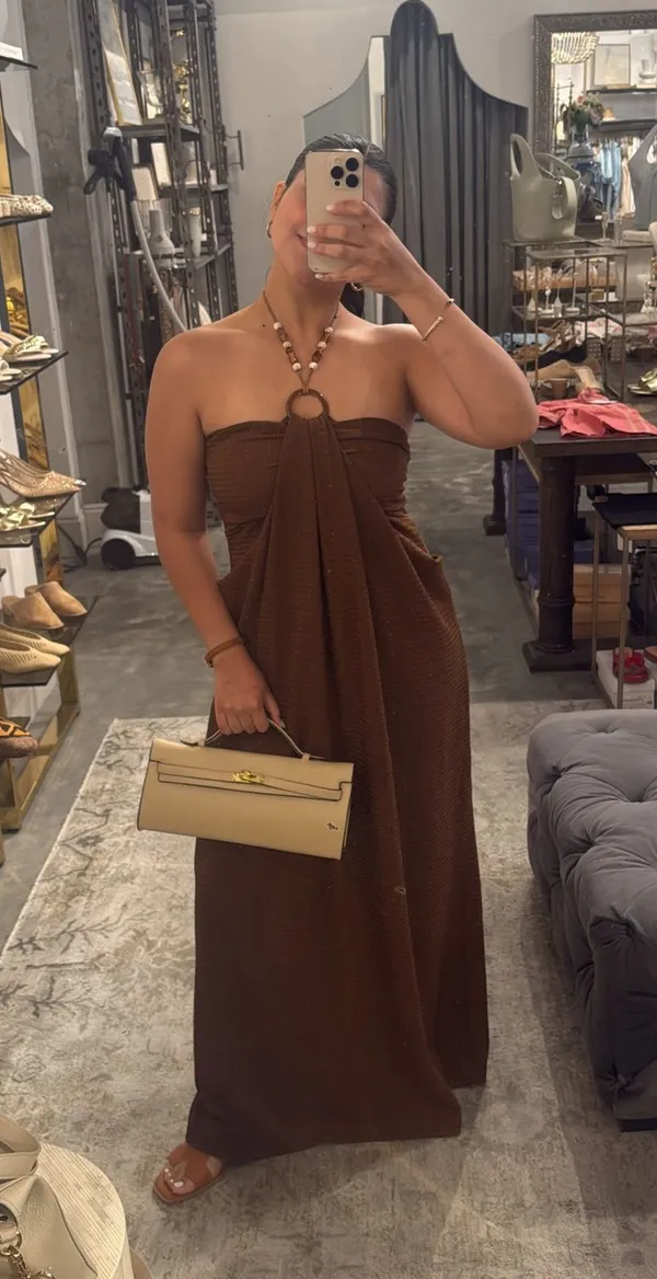 Beach long dress Brown Size M - Image 2