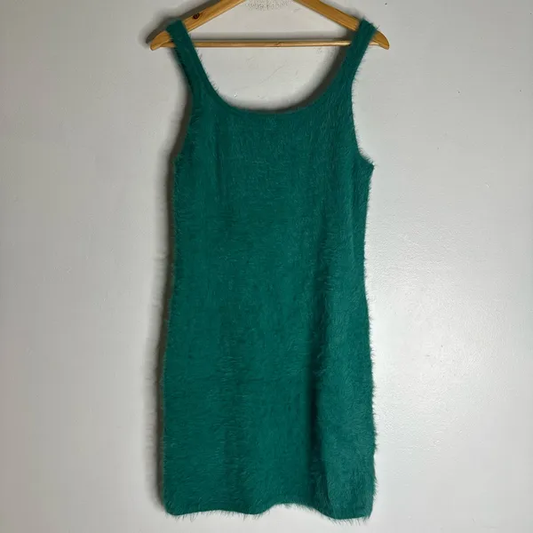 Aerie‎ Green Fuzzy Sweater Dress Medium CP0341 - Image 3