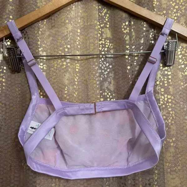 Aerie Lavender Orange Embroidered Sequin Floral Bralette Small NWOT - Image 2