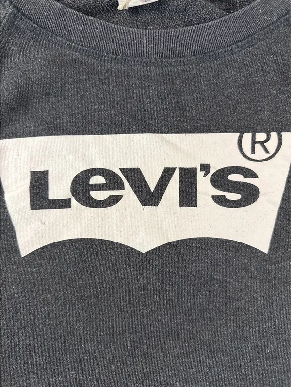 Levi's Classic Black Crewneck Sweatshirt - Size Large, Made - Image 2