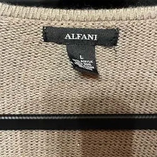 Womens Cardigan Sweater‎ Knit Open Front Beige Black Patterned Bohemian Style - Image 3