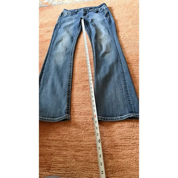 Miss Me Bootcut Jeans Size 29 Medium Wash Embroidered Back Pockets - Image 8