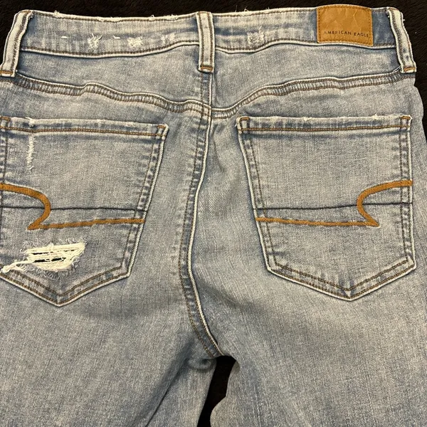 American Eagle next level stretch copper‎ stitch high waist distressed skinny - Image 4