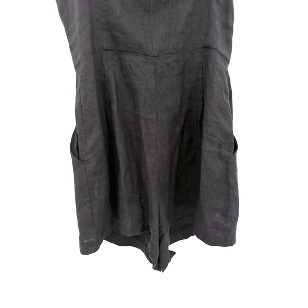 Reformation Blanca Linen Romper Black Button‎ Front Sleeveless Size 00 - Image 10