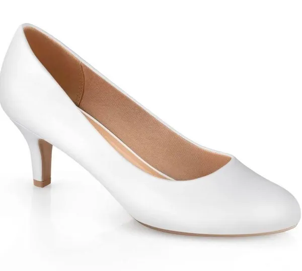 Ankis low heel comfortable womens white pumps Size 8 - Image 13