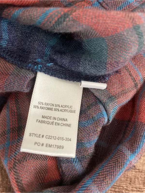 Cloth & Stone Tartan Plaid Lace Back Size Large - Image 4