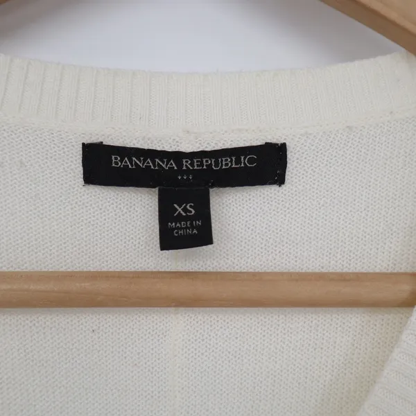 Banana Republic Sweater Womens XS Tunic Off-White High-Low Hem Excellent - Image 2