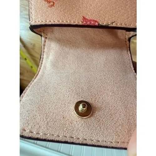Coach Wildflower Print Leather AirPods Case Bag Charm Keychain Pink Floral Gold - Image 10