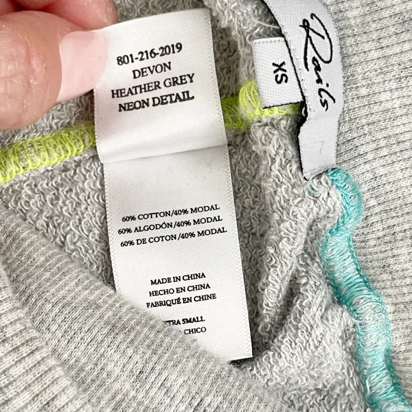 RAILS Theo Top & Devon Bottom Neon Heather Gray Sweat Set XS - Image 7