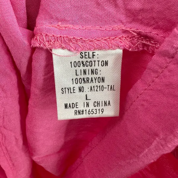 Talulah Size Large Short Sleeve Mini Dress Pink Tiered Skirt 100% Cotton‎ - Image 6