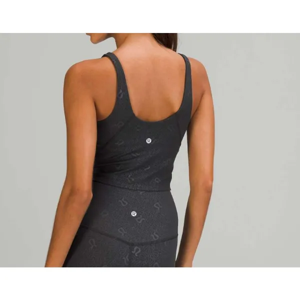 Lululemon Align Tank Top Yogo Emboss Black Womens Size 10 Nulu Built In Bra - Image 3
